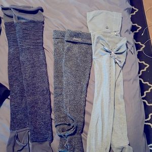 5 pairs of lululemon leg warmers